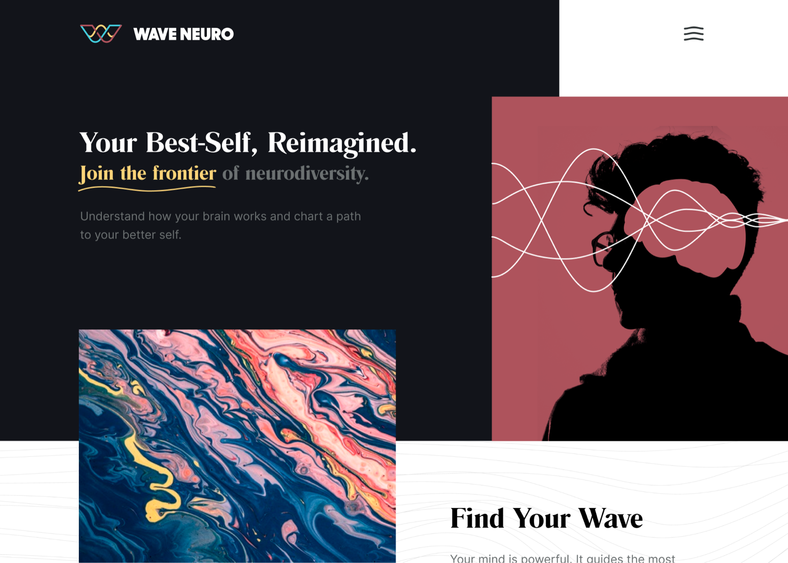 Wave Neuro brand and website work